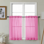Gwine Short Kitchen Sheer Curtains 36 Inch Length by Gwine