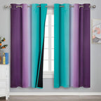 Estelar Textiler Ombre Teal and Purple Blackout Curtains 72 Inch Length 2 panels by ESTELARTEXTILER