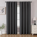 CUCRAF Dark Grey Blackout Curtains 84 inch Length 2 Panels Set, Rod Pocket Room by CUCRAF
