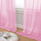 Sheer Pink Curtains for Bedroom Living Room 90 Inches Long 2 Panels Set - Image 8