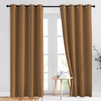 NICETOWN Gold Brown Curtains 2 Panels 84 inches Long by NICETOWN