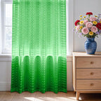 SpaceDresser Check Sheer Curtains 108 Inches 2 Panels Set, Rod Pocket Plaid - Image 3