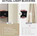 Joydeco Pleated Curtains for Living Room Bedroom, Linen Drapes 90 inch Length 2 - Image 7