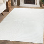 Washable Area Rugs 5x7 Rugs for Living Room Cream Faux Rabbit Fur Rug for - Image 4