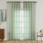 OVZME Sage Green Bedroom Curtains 2 Panel Sets 90 Inch Length, 59 Inch Extra by OVZME