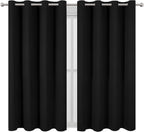 LEMOMO Black Blackout Curtains 52 x 63 Inch Length/Set of 2 Curtain - Image 2