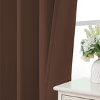 CUCRAF Brown Blackout Curtains 45 inch Length 2 Panels Set, Rod Pocket Room - Image 6