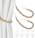 2 Pieces Wood Bead Curtain Tieback Boho Curtain Tiebacks Curtain Holdbacks by OCIOLI