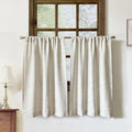 Faux Linen Kitchen Curtains 36 Inch Length Cafe Curtain Tiers by Oindec