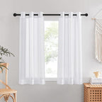 NICETOWN Sheer Small Curtains 48 inch Length 2 Panels, Grommet Short Curtains by NICETOWN