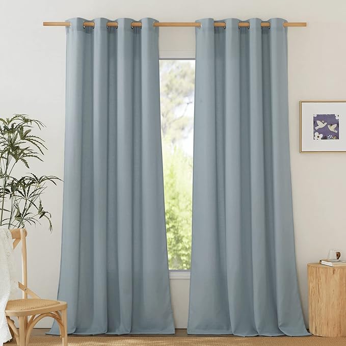 NICETOWN Rustic Linen 144 inch Long Curtains by NICETOWN