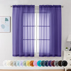 Chyhomenyc Sheer Curtains 63 Inch Length 2 Panels, Light Filtering Rod Pocket by Chyhomenyc