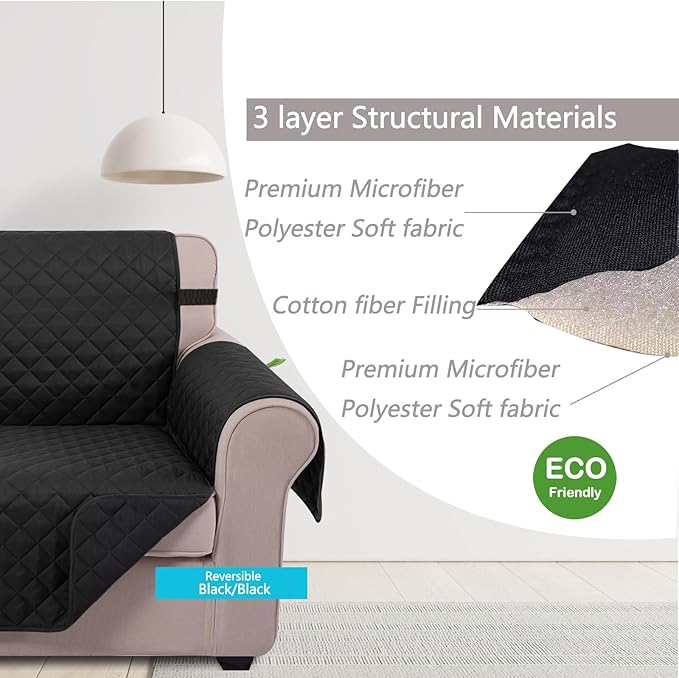 U-NICE HOME Recliner Chair Covers Reversible Quilted Water Repellent Pet - Image 5