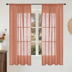 BGment Terracotta Linen Curtains 63 Inches Long by BGment