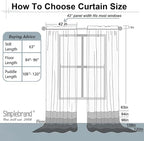 Simplebrand Black Sheer Curtains 120 Inches Long, Extra Long Rod Pocket Solid - Image 8