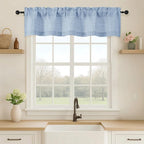 OVZME Valance for Windows, Light Filtering Faux Linen Textured Small Short by OVZME