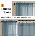 Gwine Short Kitchen Sheer Curtains 24 Inch Length - Image 2
