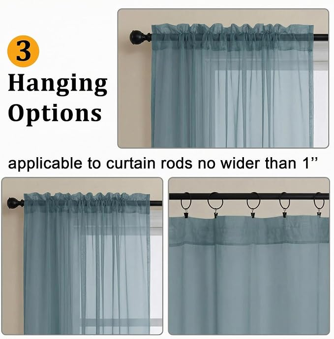 Gwine Sheer Curtains 63 Inch Length - Image 2