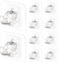10PCS Curtain Rods No Drilling, Bracket No Drill Curtain Rod Brackets Self by Codoule