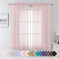 Aiyufeng Blush Pink Sheer Curtains 63 Inch Length 2 Panels Set, Light Filtering by Aiyufeng