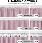 Deconovo Blackout Curtains, Thermal Insulated, W52 x L95 2 Panels, Back Tab - Image 2