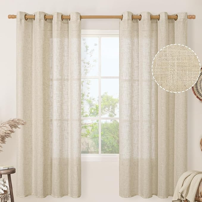 LAMIT Linen Curtains 72 inches Long by LAMIT