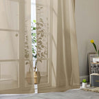 Extra Long Sheer Taupe Curtains - Image 8