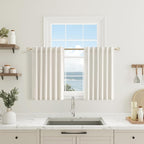 Guken 100% Blackout Cream Linen Curtains 40 Inch Wide by 36 Inch 2 Panels Set by Guken