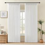 IVAPUPU Snow White Pinch Pleated 84 Inch Curtains by IVAPUPU