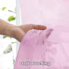 OVZME 2 Pack Pink Sheer Curtains 63 Inch Length, Light Filtering Window Curtain - Image 4
