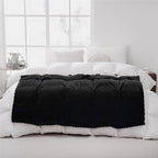 Puncuntex Black Throw Blanket 50"×60" inches Fuzzy 3D Jacquard Decorative - Image 4
