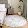 Latepis Circle Rugs 6.7ft for Living Room White by Latepis