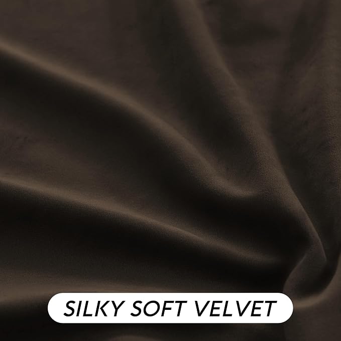 RYB HOME Brown Velvet Curtains 102 inches - Image 5