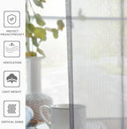 youleyar Solid Sheer Rod Pocket Curtain Voile Draperies 2 Panels White Beige - Image 6