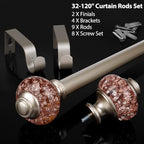 7/8 Inch Curtain Rods for Windows 66 to 120 Inch, USFOOK Telescoping Splicing - Image 7