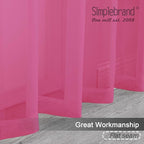Simplebrand Hot Pink Sheer Curtains 72 Inches Long 2 Panels - Image 2