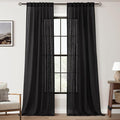 Black Linen Curtains 102 inches Long by Jolilight