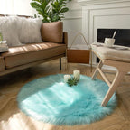 Ashler faux fur rug, Fluffy Shaggy Area Rug Ultra Soft 3 x 3 Feet Round Fur Rug - Image 4