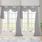 Chyhomenyc Sheer Window Curtain Panels 144 Inches Length 2 Pack, Long Elegant by Chyhomenyc