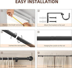SMODBRODRE 2 Pack Curtain Rods for Window 32 and 48 - Image 4