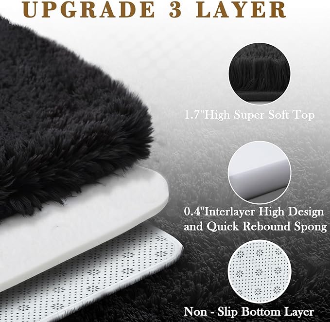 Rugs for Living Room 6x9, Alfombras para Salas Shag Large Plush Soft Area Rug - Image 2