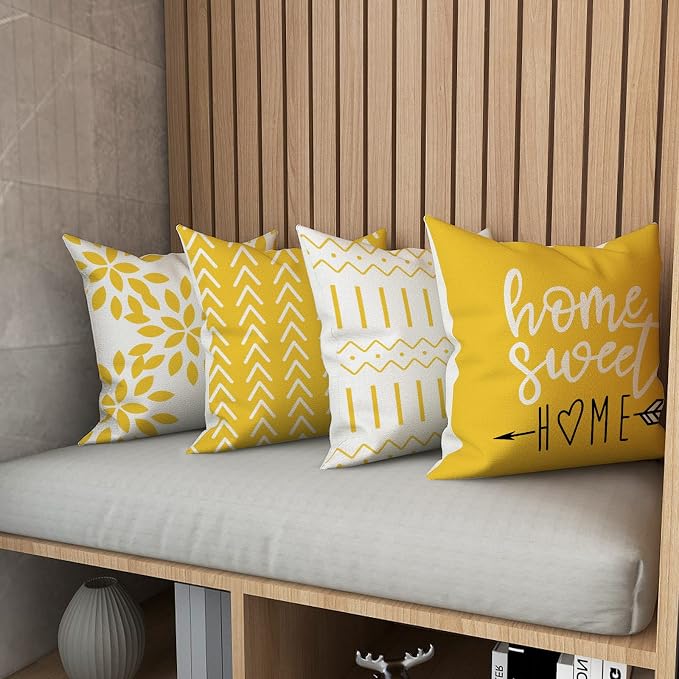 YCOLL Pillow Covers 18x18 Set of 4, Modern Sofa Throw Pillow Cover, Decorative - Image 5