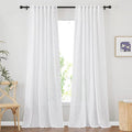 NICETOWN White Living Room Curtains 132 inches Long, Rod Pocket & Back Tab Semi by NICETOWN