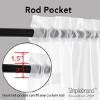 Simplebrand Sheer White Curtains 108 Inches Long, Extra Long Rod Pocket Solid - Image 4