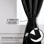 Deconovo Sliding Door Curtains 108 Inch Long, Blak Blackout Window Drapes - Image 5