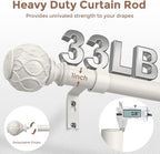 Antique White Curtain Rods for Windows 30 to 56 Inch, Adjustable Vintage - Image 3