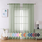 Aiyufeng Sheer Bedroom Curtains 2 Panel Sets 84" Inch Length by Aiyufeng
