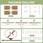 5/8” Diameter Curtain Rods 30-60 Inch, - Image 3