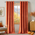 MIULEE Orange Velvet Curtains for Fall Living Room Thermal Insulated Soundproof by MIULEE