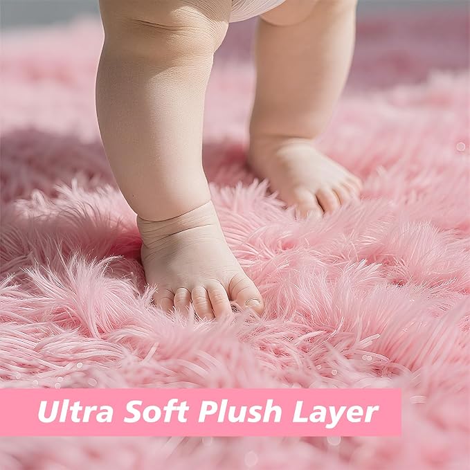 2x3 Fluffy Area Rugs for Bedroom Living Room, Small Soft Shag Fuzzy Rug - Image 3